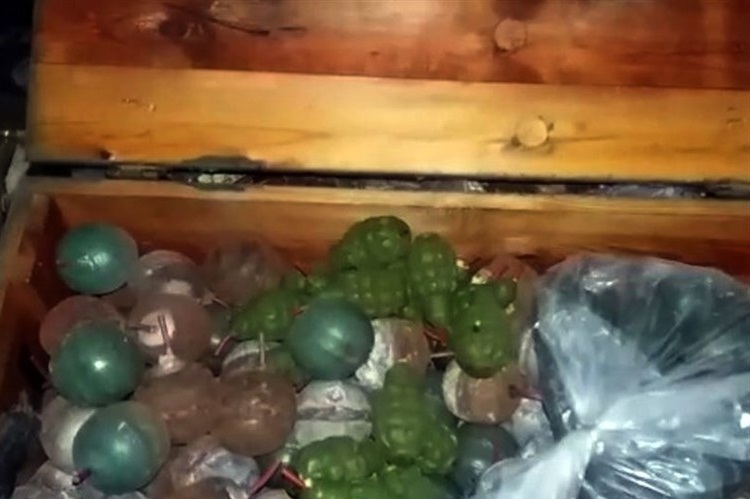 Arm Stockpile left by terrorist groups in Aleppo