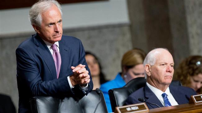 US Republican Senator Bob Corker (left) and Democratic Senator Ben Cardin in the US Senate