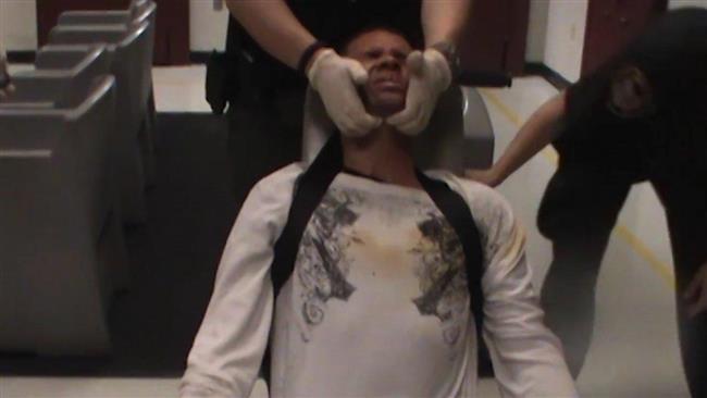 Charles Wade was pepper-sprayed while placed in a restraining chair by police in Montgomery County, Ohio, the US.