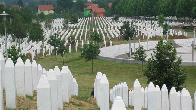 Tombstones are seen at a graveyard for the victims of the 1992-1995 Serbian genocide against Bosnia’s Muslim population in Srebrenica, Bosnia and Herzegovina.