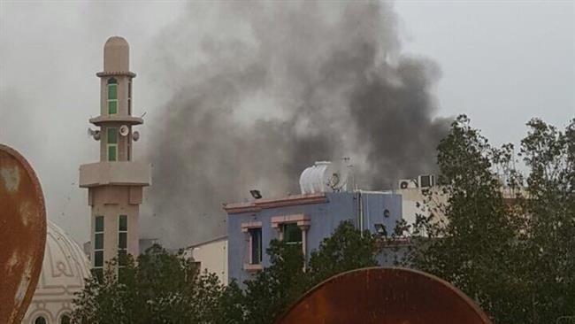 Smoke billows from a residential neighborhood in the Qatif area of Saudi Arabia’s Eastern Province following a security raid on March 11, 2017.