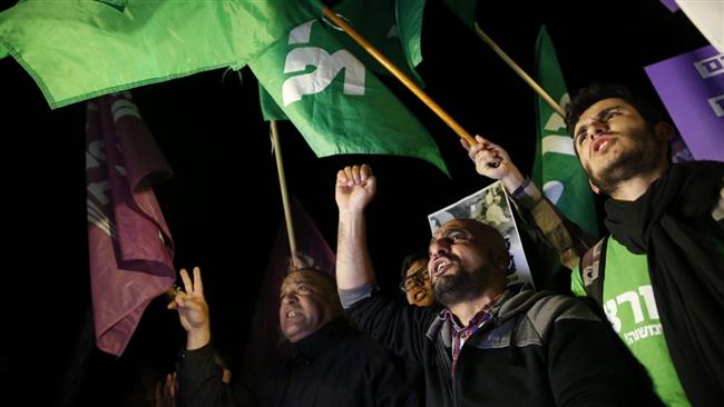 People protest in Jerusalem al-Quds on April 1, 2017 on 50th anniversary of the Israeli occupation of Palestinian territories.