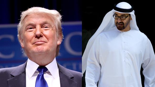 Sheikh Mohamed bin Zayed al-Nahyan (right), the crown prince of Abu Dhabi, and US President Donald Trump