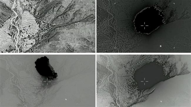 A combination of still images taken from a video released by the US Department of Defense on April 14, 2017 shows (clockwise) the explosion of a GBU-43/B Massive Ordnance Air Blast (MOAB) when it struck the Achin district of Nangarhar province in Afghanistan. (Via Reuters)