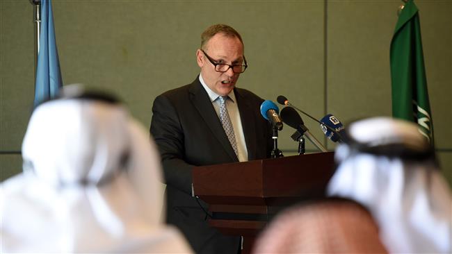 Ben Emmerson, special rapporteur on human rights and counter-terrorism for the Office of the United Nations High Commissioner for Human Rights (OHCHR), speaks during a press conference held in Riyadh on May 4, 2017. (Photo by AFP)