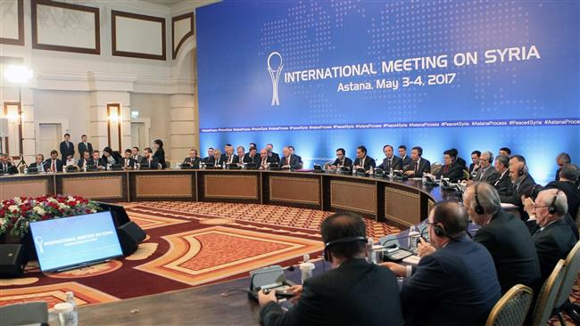 Participants attend the fourth round of Syria peace talks in Kazakhstan’s capital Astana on May 5, 2017. (Photo by AFP)