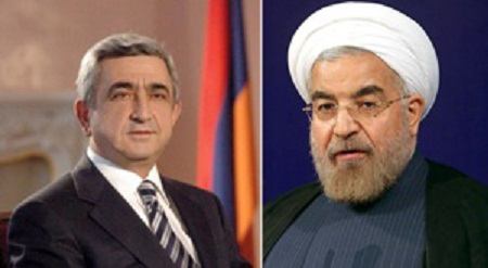  رئیس جمهوری ارمنستان و روحانی 