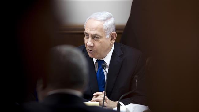 Israeli Prime Minister Benjamin Netanyahu attends the weekly cabinet meeting at his office in the occupied Jerusalem al-Quds on June 18, 2017. (Photo by AFP)