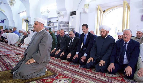 Syria President Assad Performs Eid Al-Fitr Prayers in Hama