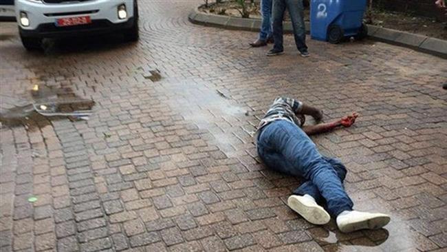 The file photo shows a slain Palestinian after he was shot following an alleged stabbing attack in the coastal city of Ashkelon on February 7, 2016.