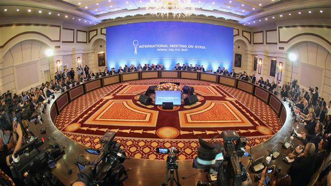 A general view of the fifth round of Syria peace talks in Astana, Kazakhstan on July 5, 2017 (Photo by AFP)