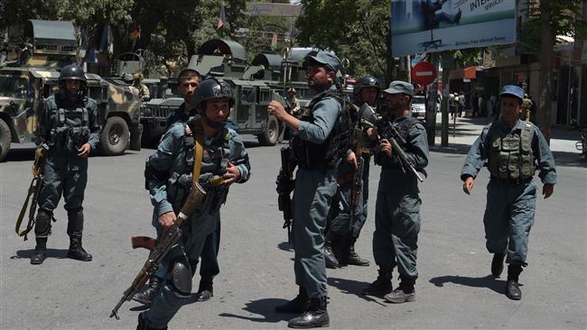 Afghan policemen arrive at the site of a blast near Iraq’s Embassy in Kabul on July 31, 2017. (Photo by AFP)