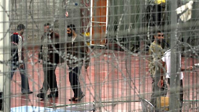 This file photo shows Palestinian prisoners at Megiddo Prison in northern Israel. (Photo by AFP)