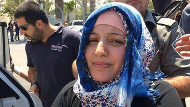 This photo shows Palestinian woman Fadwa Nazih Kamil Rabayaa after an alleged stabbing attack near the Damascus Gate light rail station in the occupied Old City of Jerusalem al-Quds on August 12, 2017. (Photo by Safa news agency)
