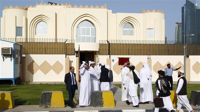 A view of the former office of the Taliban militant group in the Qatari capital, Doha. (File photo)