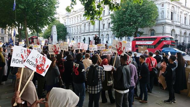 UK protesters urge end to Myanmar’s ‘genocide’ of Rohingya