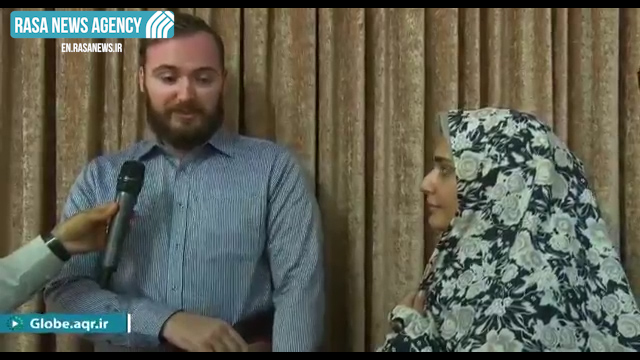 Ukrainian Pilgrim Saying Shahadah in the holy shrine of Imam Reza (AS)