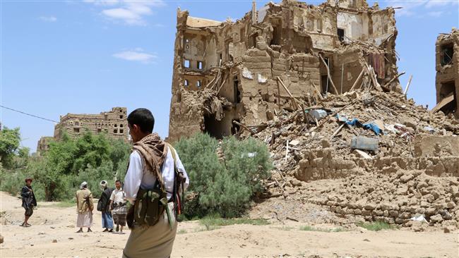 A man walks past houses destroyed by Saudi airstrikes in the outskirts of the northwestern city of Sa’ada, Yemen, on September 5, 2017. (Photo by Reuters)