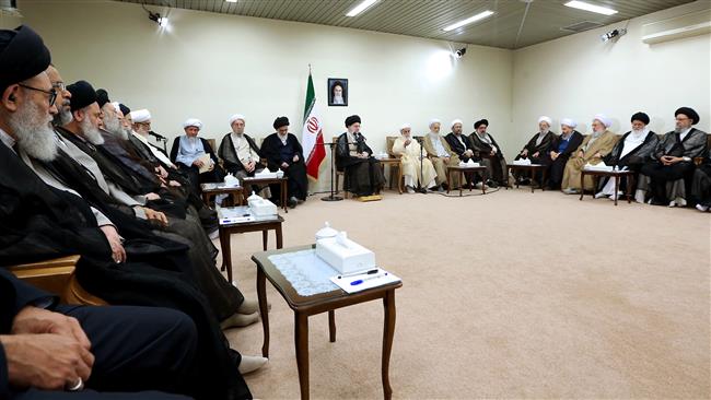 Leader of the Islamic Revolution Ayatollah Seyyed Ali Khamenei receives officials of Iran’s Assembly of Experts, Tehran, September 21, 2017. (Photo by khamenei.ir)