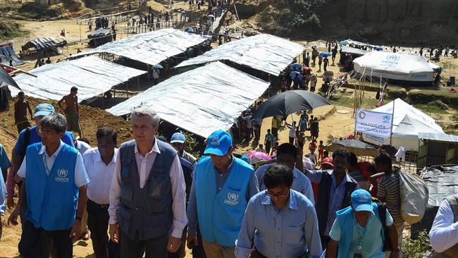 UN High Commissioner for Refugees Filippo Grandi (2nd L) visits Bangladesh