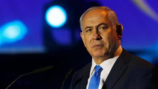 Israeli Prime Minister Benjamin Netanyahu gives a speech during a ceremony at a military base near the Israeli settlement of Gush Etzion in the occupied West Bank on September 27, 2017. (Photo by AFP)