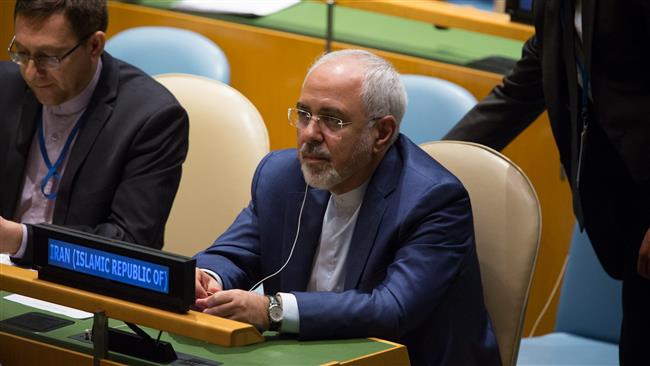 Iranian Foreign Minister Mohammad Javad Zarif attends the UN General Assembly in New York on September 20, 2017. (AFP photo)