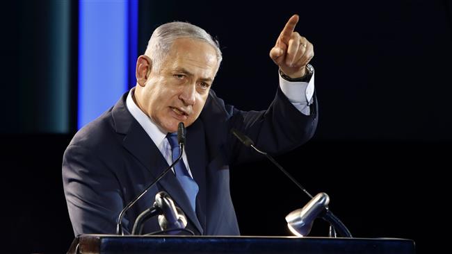 Israeli Prime Minister Benjamin Netanyahu delivers a speech during an event marking 50 years of Israeli settlements in the Jordan Valley on October 19, 2017, near the Maale Efraim settlement in the occupied West Bank. (Photo by AFP)