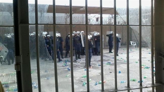 This file photo shows Bahraini police forces at the notorious Jaw Prison, south of Manama, Bahrain.