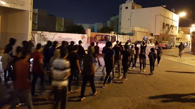 Supporters of distinguished Shia cleric Sheikh Isa Qassim rally in Diraz, Bahrain, December 2, 2017
