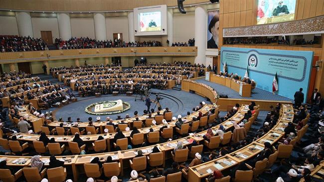 The photo shows a view of the 31th International Islamic Unity Conference in Tehran, Iran, December 5, 2017.