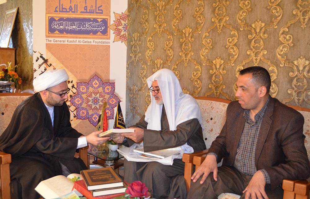 الدكتور احسان الغريفي كان له لقاء مع نائب الأمين العام للمؤسسة الشيخ أحمد كاشف الغطاء