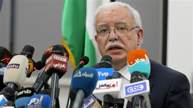 Palestinian National Authority Minister of Foreign Affairs Riyad al-Maliki speaks during a news conference at the Palestine Embassy, in Cairo, Egypt, December 9, 2017. (Photo by Reuters)