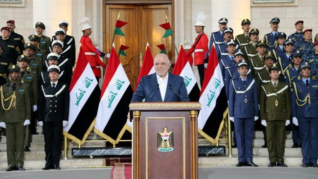 Iraqi Prime Minister Haider al-Abadi delivers a speech in Baghdad, Iraq, December 9, 2017. (Photo by Reuters)