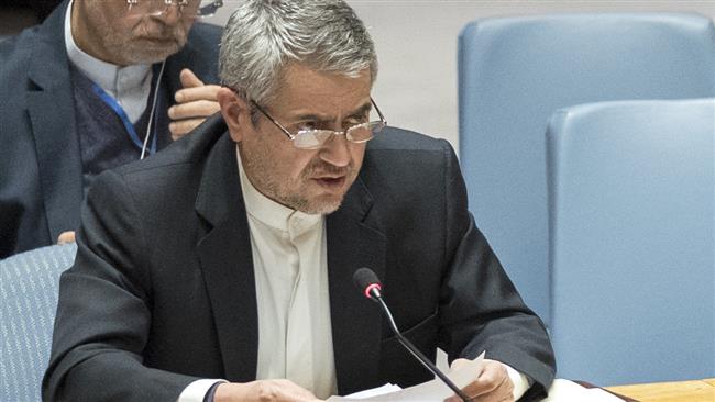 Iranian Ambassador to the United Nations Gholamali Khoshroo speaks during a Security Council meeting on the situation in Iran at the UN headquarters, January 5, 2018. (Photo by AP)