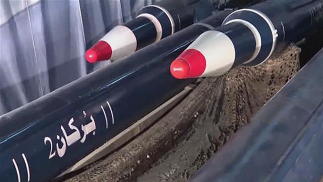A file photo of Yemen’s domestically-built Borkan (Volcano) H2 missiles