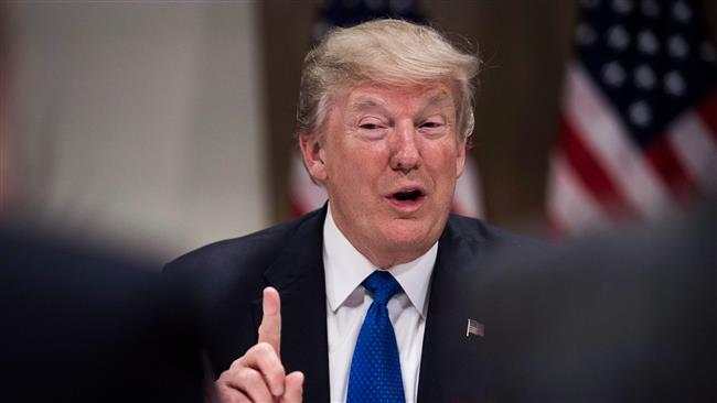 US President Donald Trump speaks during a meeting with European business leaders during the annual World Economic Forum in Davos, Switzerland, on January 25, 2018. (AFP photo)