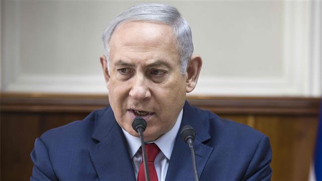 Israeli Prime Minister Benjamin Netanyahu speaks during a cabinet meeting in Jerusalem al-Quds on January 28, 2018. (Photo by AFP)