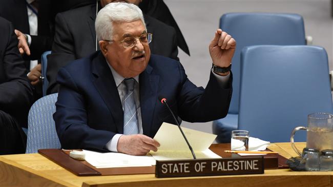 Palestinian leader Mahmoud Abbas speaks at the United Nations Security Council on February 20, 2018 in New York. (Photo by AFP)