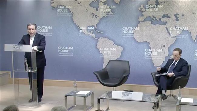 Iranian Deputy Foreign Minister Abbas Araqchi speaks at Britain’s Royal Institute of International Affairs in London, February 22, 2017.