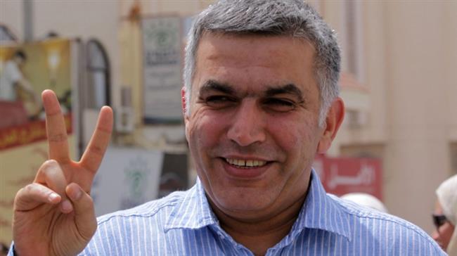 This picture taken on May 28, 2012 shows Bahraini human rights activist Nabeel Rajab gesturing as he leaves a Manama, Bahrain, police station. (Photo by AP)