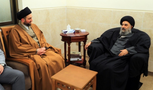 السيد عمار الحكيم يلتقي بالسيد المدرسي