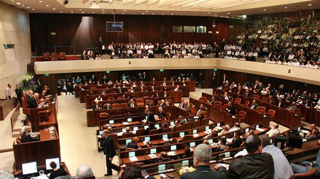 The file photo shows a view of the Israeli parliament (Knesset) in session.