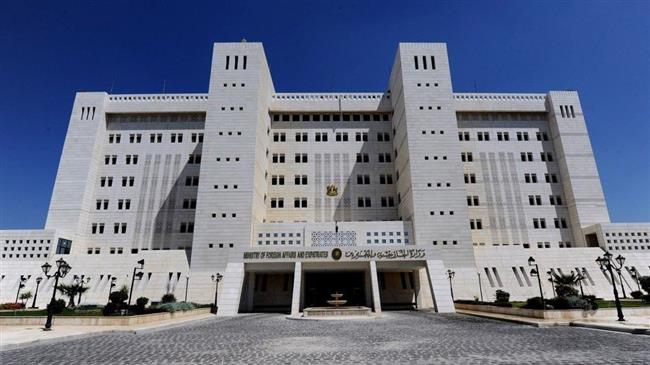 This file picture shows a view of the building of Syria’s Ministry of Foreign Affairs and Expatriates in the capital Damascus. (Photo by Sputnik news agency)