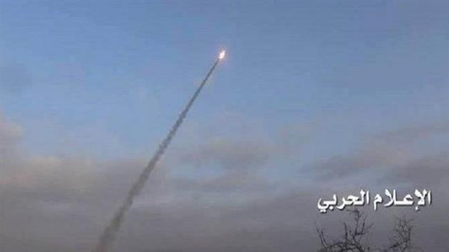 The undated photo, circulating on social media, shows a Yemeni missile shortly after launch.