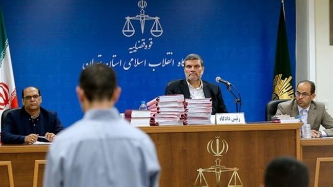 This picture shows Branch 15 of Tehran’s Islamic Revolution Court hearing a case related to June 2017 Daesh attacks in the Iranian capital. (Photo by IRNA)