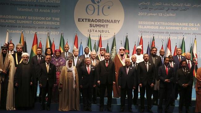 Leaders and representatives of the Organization of Islamic Cooperation (OIC) member states pose for a group photo during an extraordinary meeting in Istanbul, Turkey, December 13, 2017.