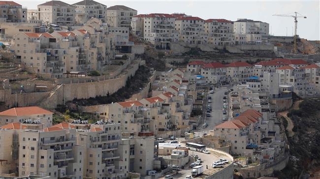 The photo shows a view of the Israeli settlement of Beitar Illit in the occupied West Bank on February 14, 2018. (By AFP)