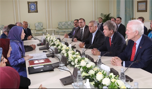 Rajavi head of MKO terrorist group in a meeting with American officials