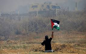 handicapped Palestinian demonstrator