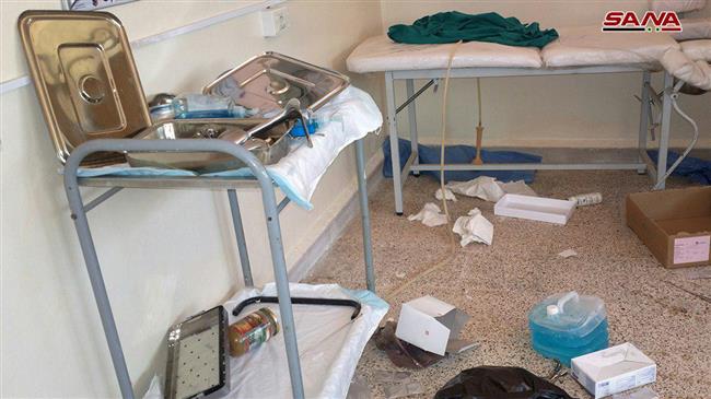 This picture, provided by Syria’s official news agency SANA, shows a field hospital belonging to foreign-backed Takfiri militants, which Syrian government forces discovered in Naba al-Sakher town, southwestern Syria, on July 23, 2018.